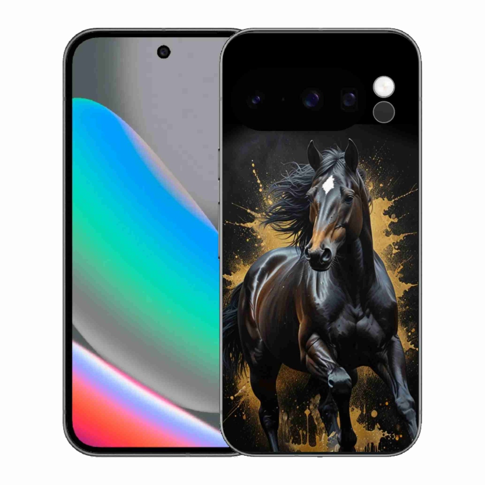 Gelový kryt mmCase na Google Pixel 10 Pro - elegantní černý hřebec