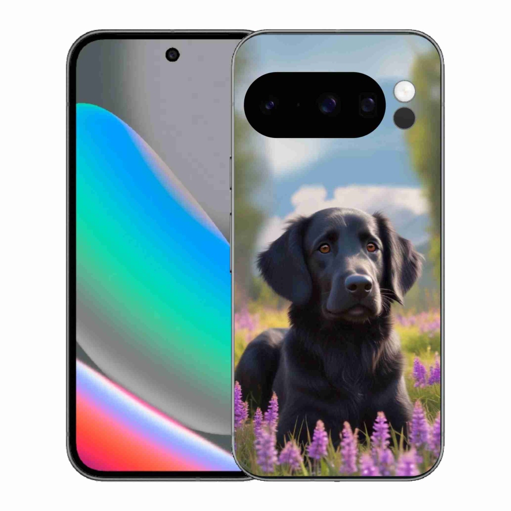 Gelový kryt mmCase na Google Pixel 10 Pro - elegantní černý retrívr