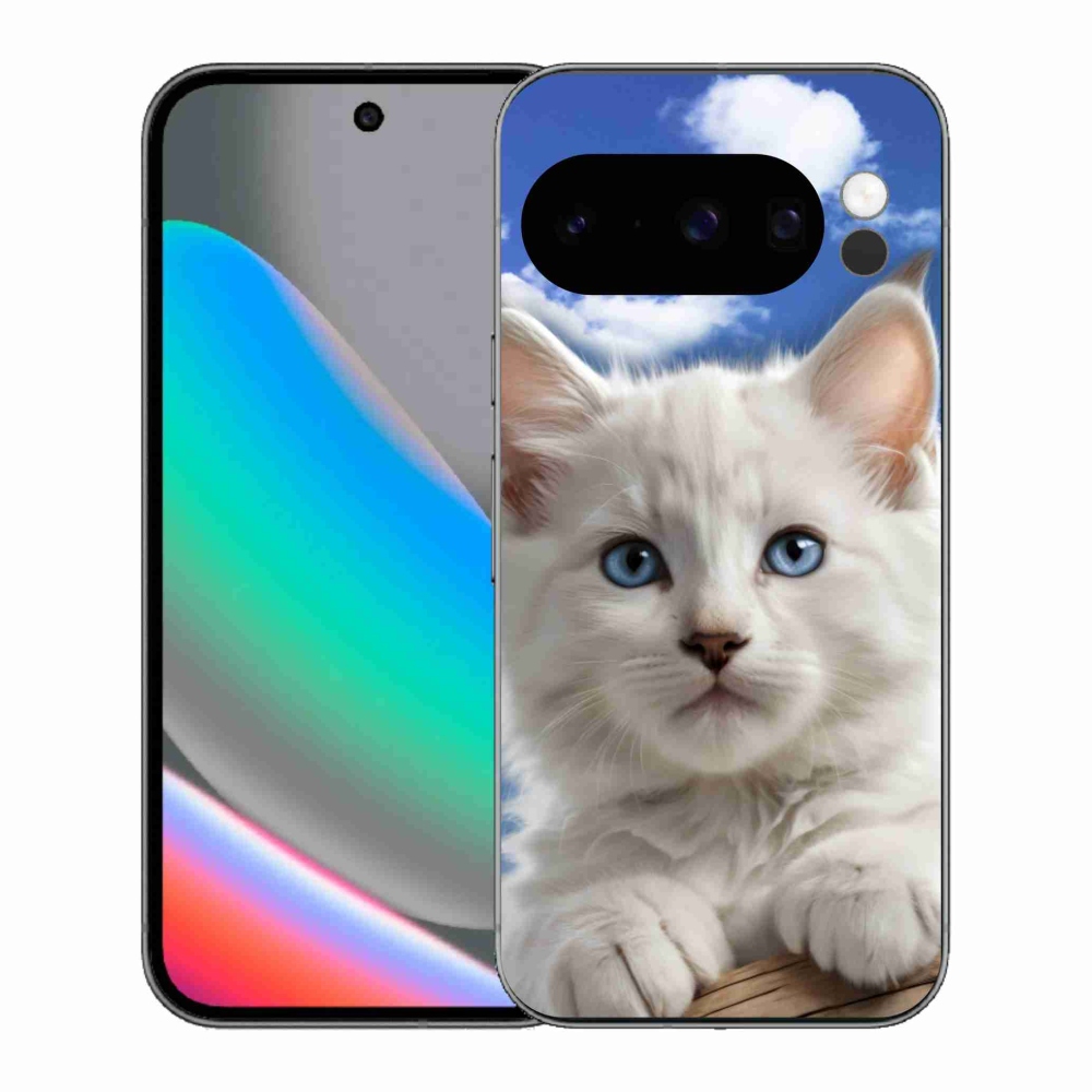 Gelový kryt mmCase na Google Pixel 10 Pro - kotě a oblaka