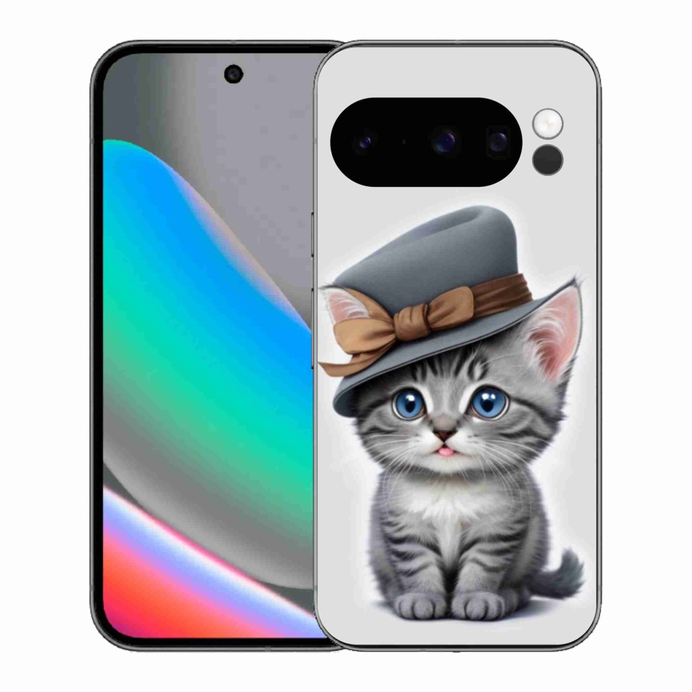 Gelový kryt mmCase na Google Pixel 10 Pro - kotě s kloboukem