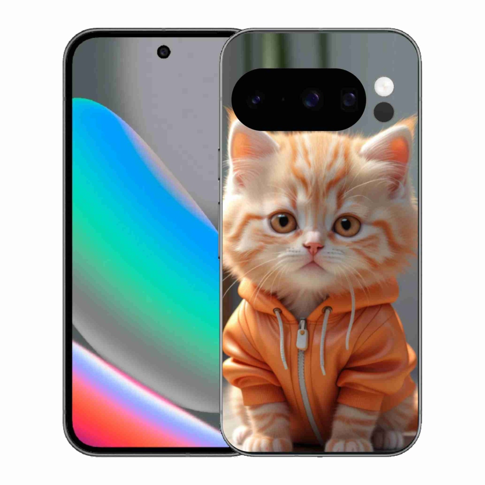 Gelový kryt mmCase na Google Pixel 10 Pro - kotě v mikině