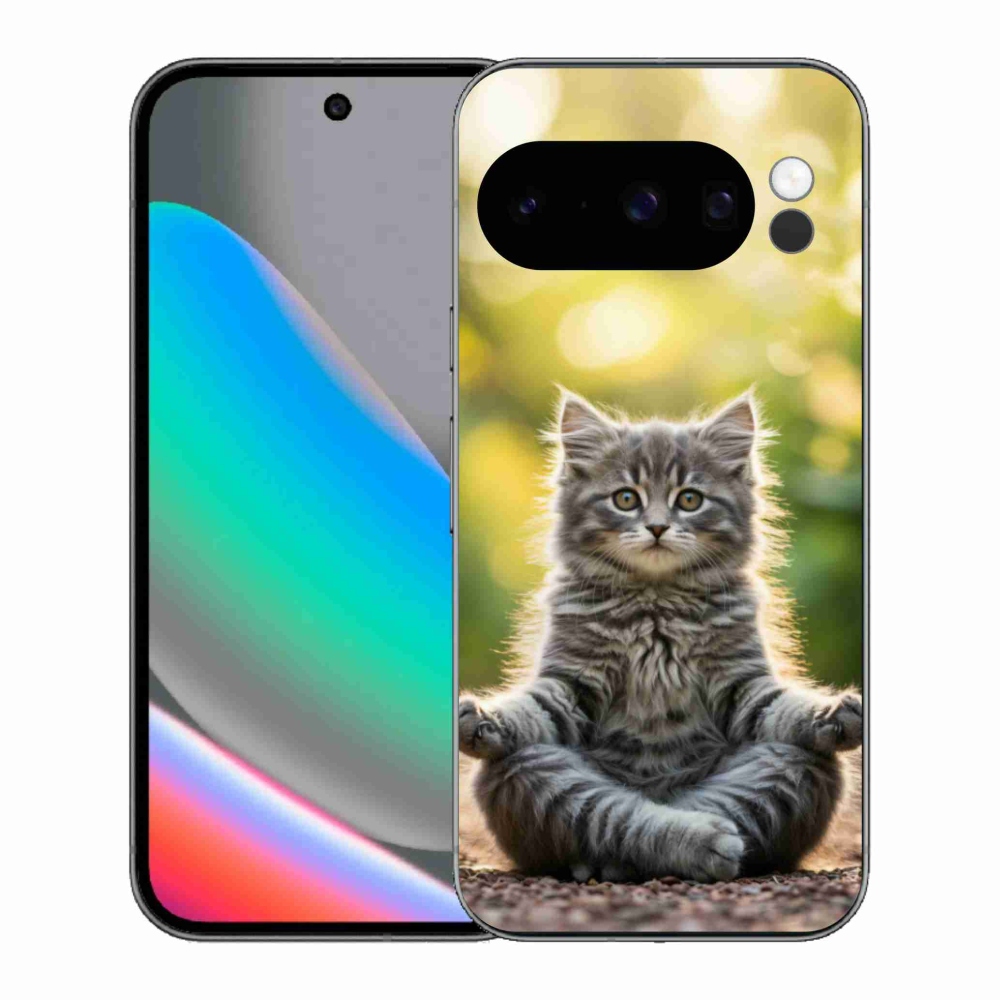 Gelový kryt mmCase na Google Pixel 10 Pro - meditující kotě