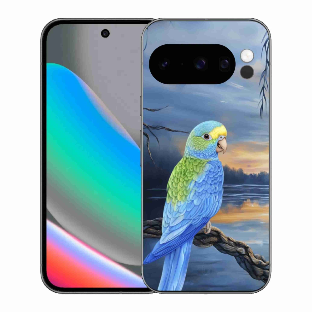 Gelový kryt mmCase na Google Pixel 10 Pro - modrý papoušek