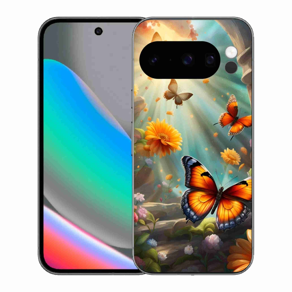 Gelový kryt mmCase na Google Pixel 10 Pro - motýlí zahrada 2