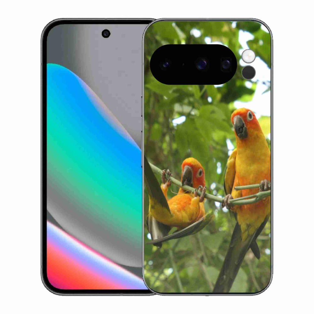Gelový kryt mmCase na Google Pixel 10 Pro - papoušci aratingy