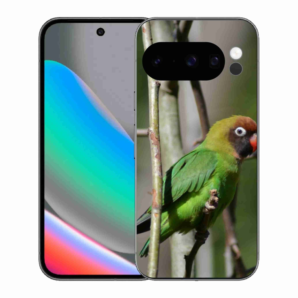 Gelový kryt mmCase na Google Pixel 10 Pro - papoušek agapornis