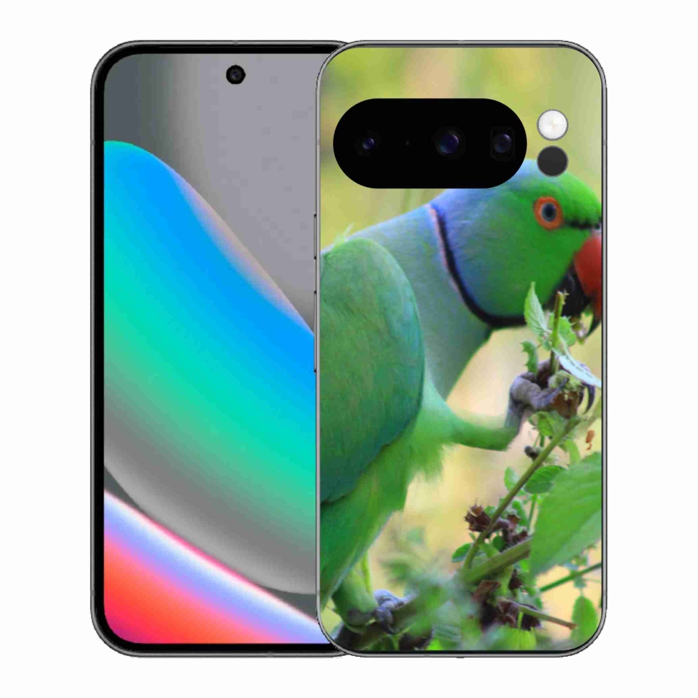 Gelový kryt mmCase na Google Pixel 10 Pro - papoušek alexandr