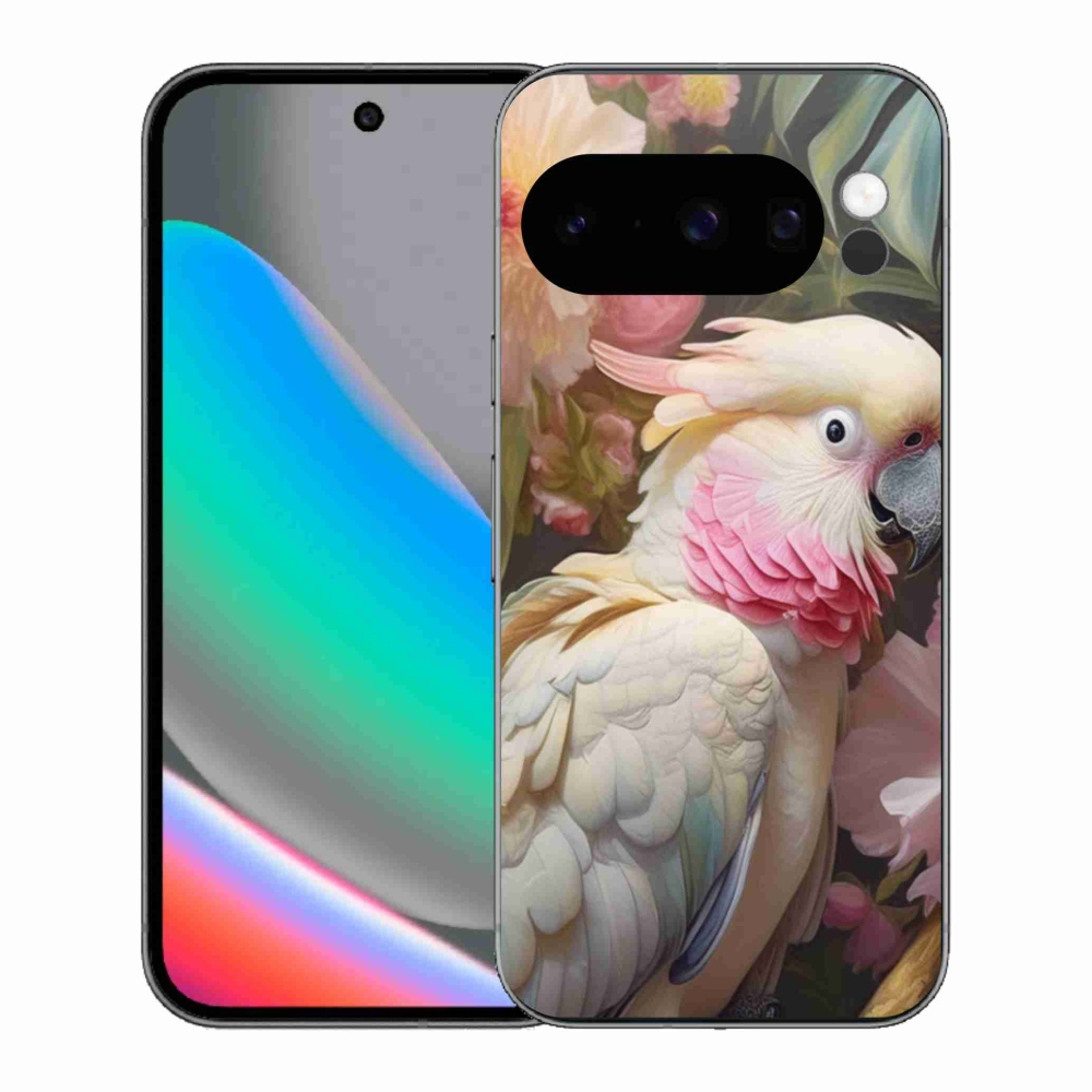 Gelový kryt mmCase na Google Pixel 10 Pro - papoušek kakadu růžový 2
