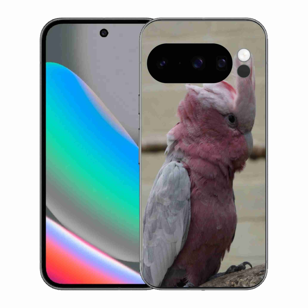 Gelový kryt mmCase na Google Pixel 10 Pro - papoušek kakadu růžový