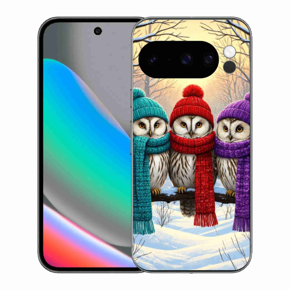 Gelový kryt mmCase na Google Pixel 10 Pro - soví přátelé
