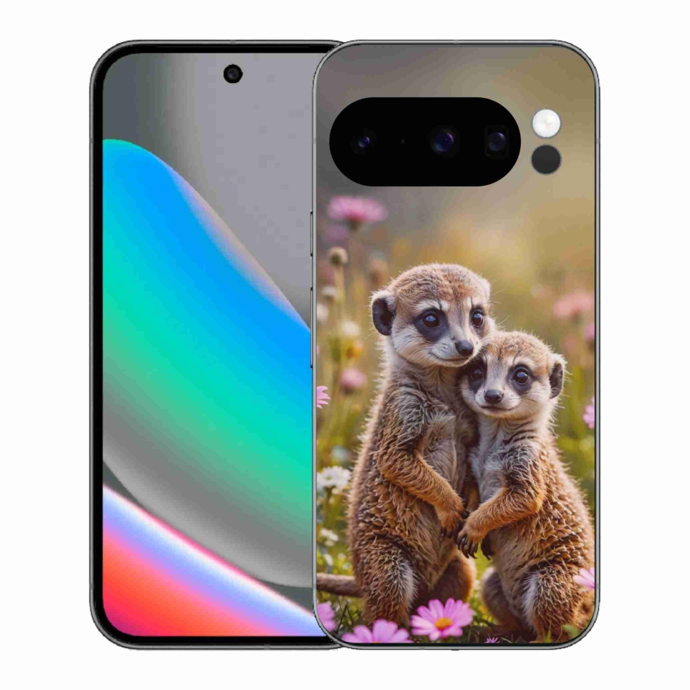 Gelový kryt mmCase na Google Pixel 10 Pro - surikatí duo