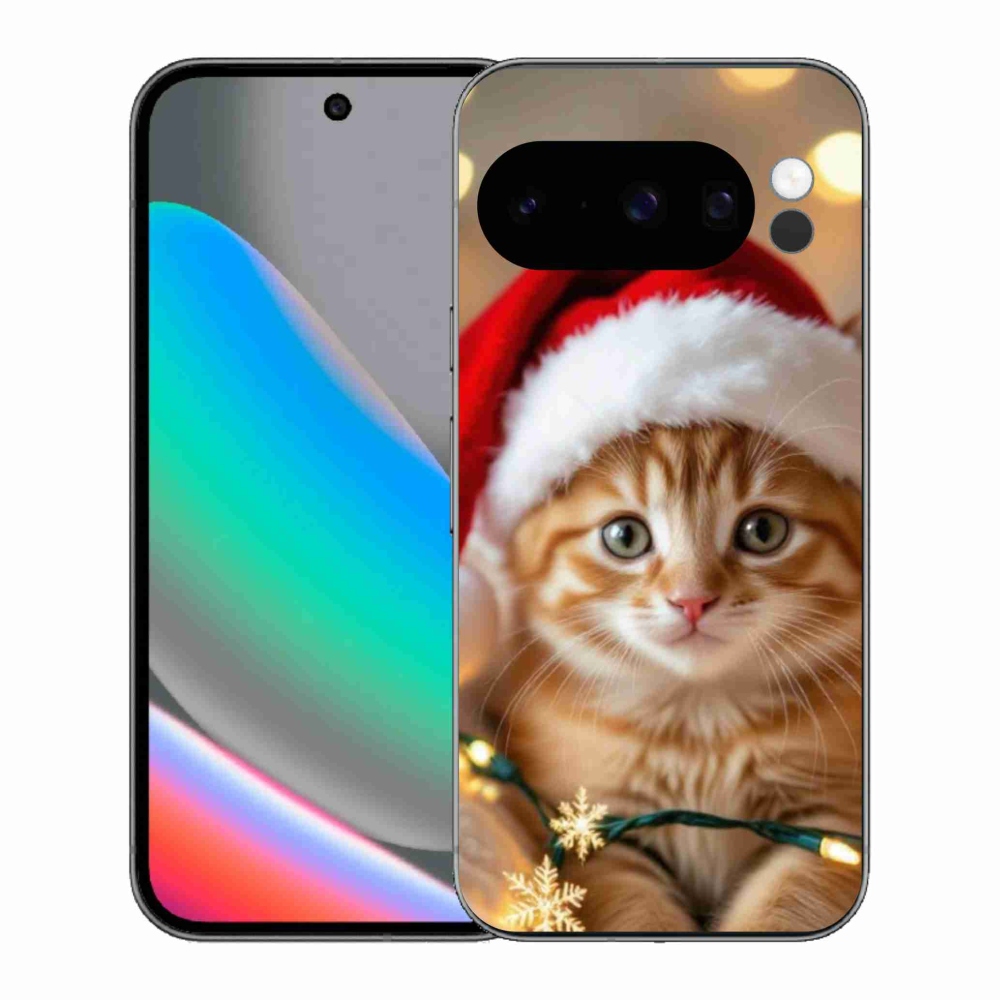 Gelový kryt mmCase na Google Pixel 10 Pro - vánoční kotě
