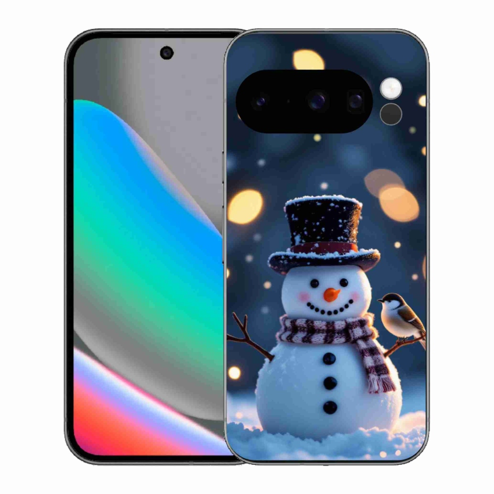 Gelový kryt mmCase na Google Pixel 10 Pro - vánoční sněhulák