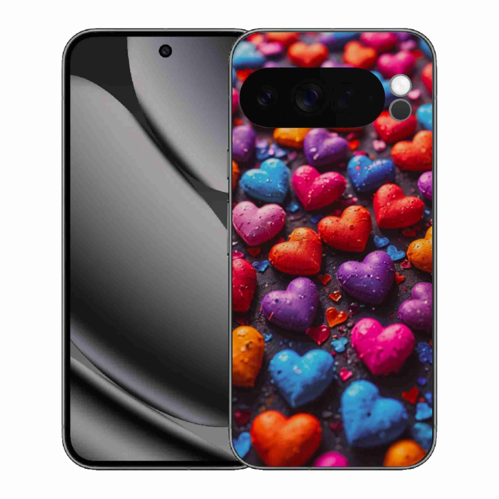 Gelový kryt mmCase na Google Pixel 10 Pro XL - barevná srdce