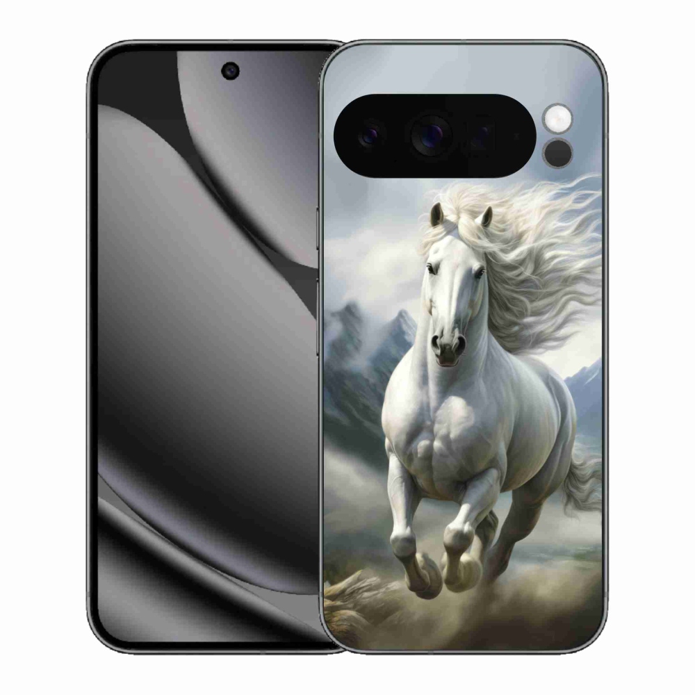 Gelový kryt mmCase na Google Pixel 10 Pro XL - běžící bílý kůň 3