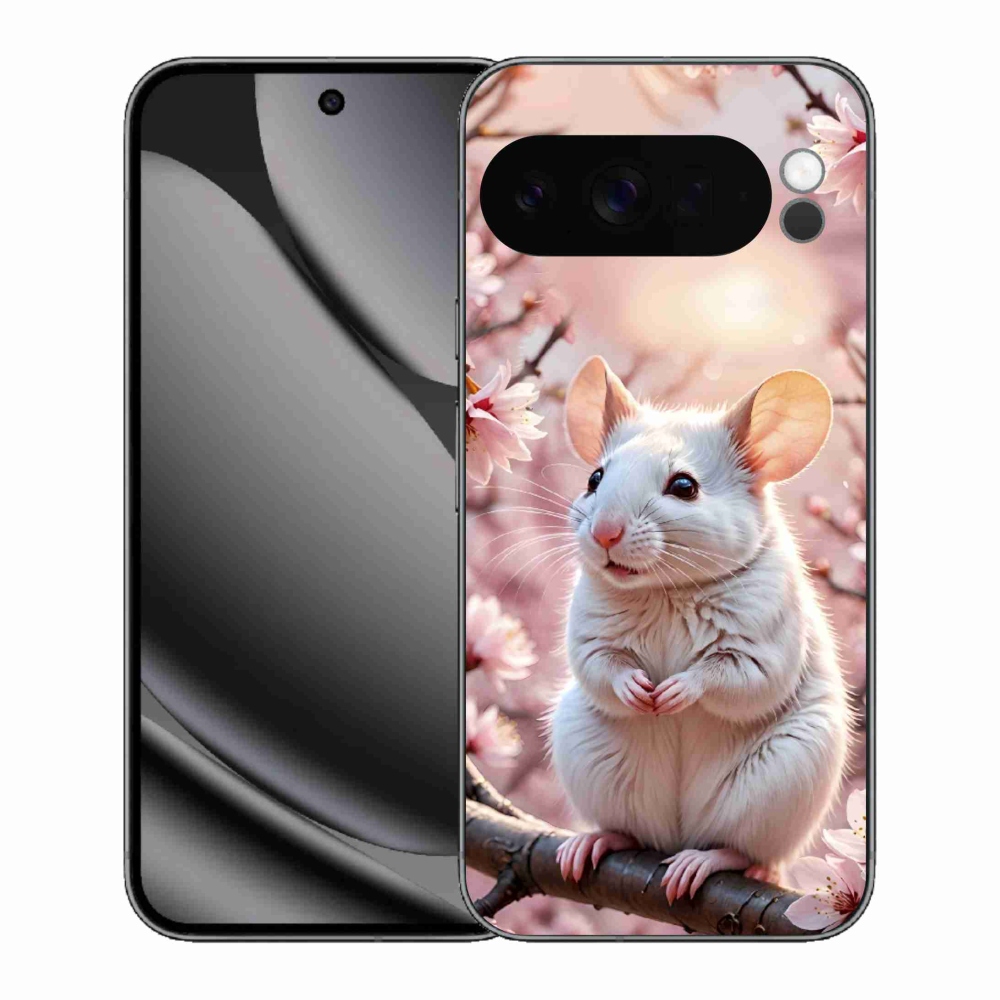 Gelový kryt mmCase na Google Pixel 10 Pro XL - bílá myš na větvi