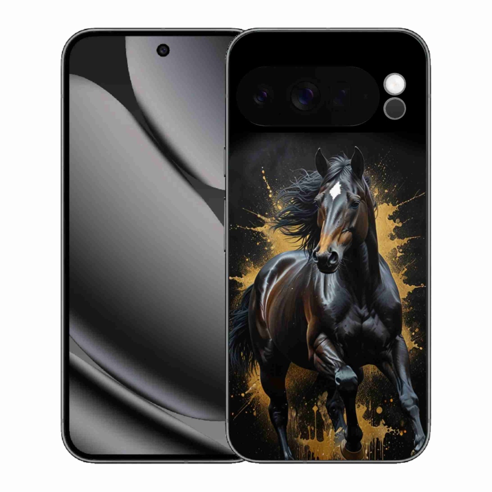 Gelový kryt mmCase na Google Pixel 10 Pro XL - elegantní černý hřebec