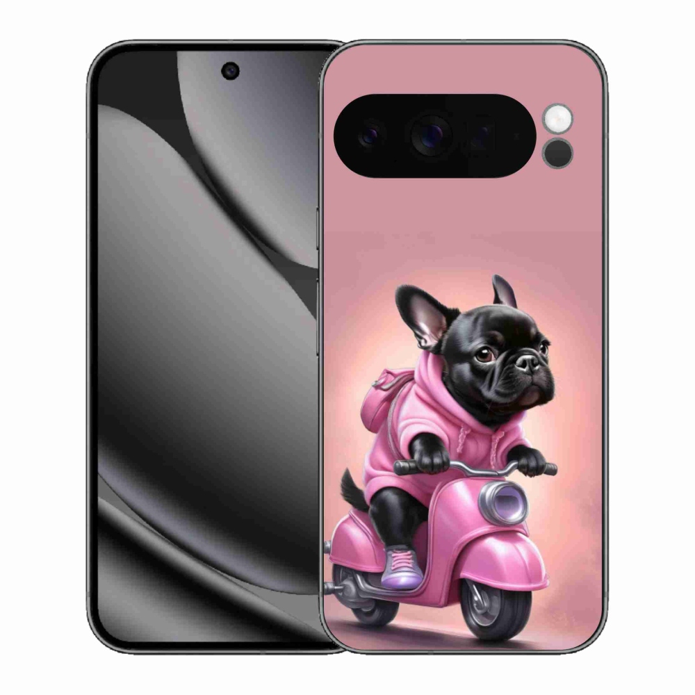 Gelový kryt mmCase na Google Pixel 10 Pro XL - francouzský buldoček na skútru