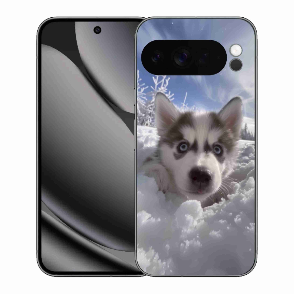 Gelový kryt mmCase na Google Pixel 10 Pro XL - husky ve sněhu
