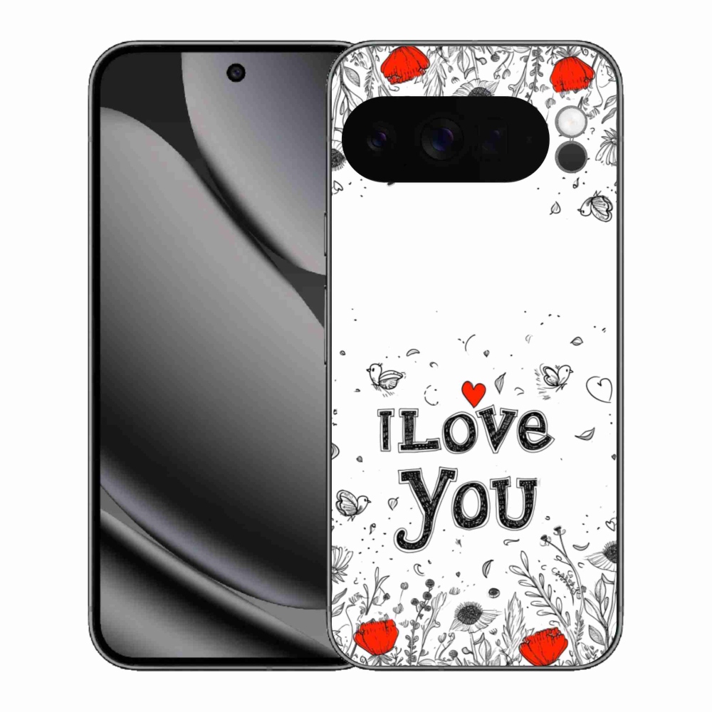 Gelový kryt mmCase na Google Pixel 10 Pro XL - I love you bílé pozadí