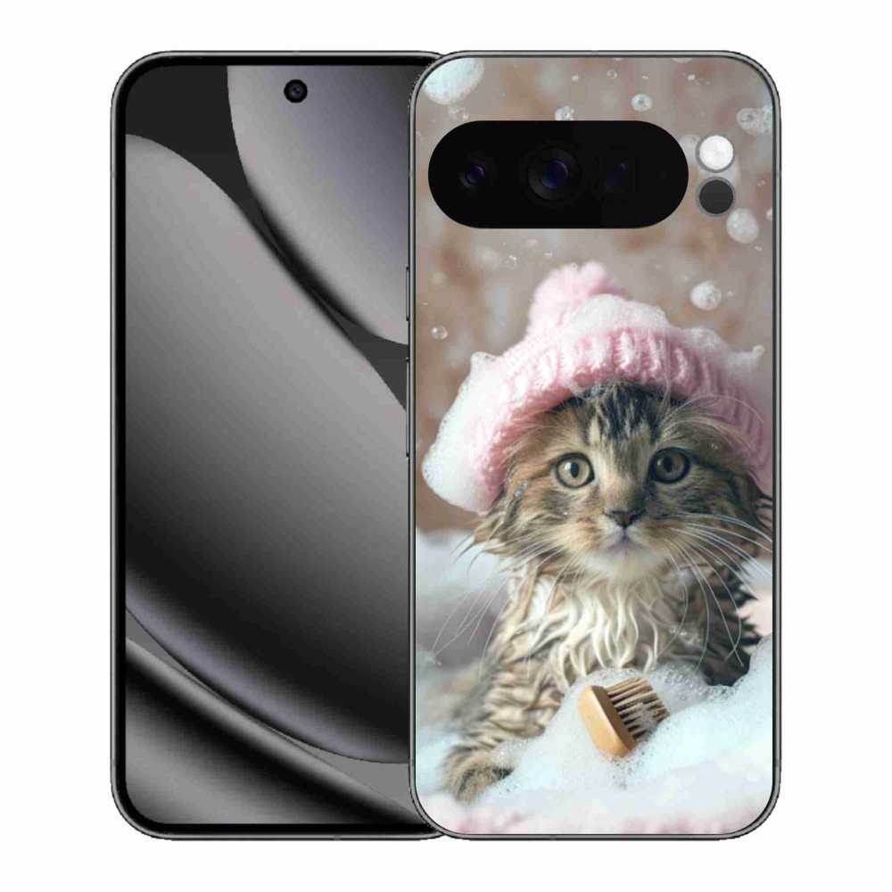 Gelový kryt mmCase na Google Pixel 10 Pro XL - kotě a koupel