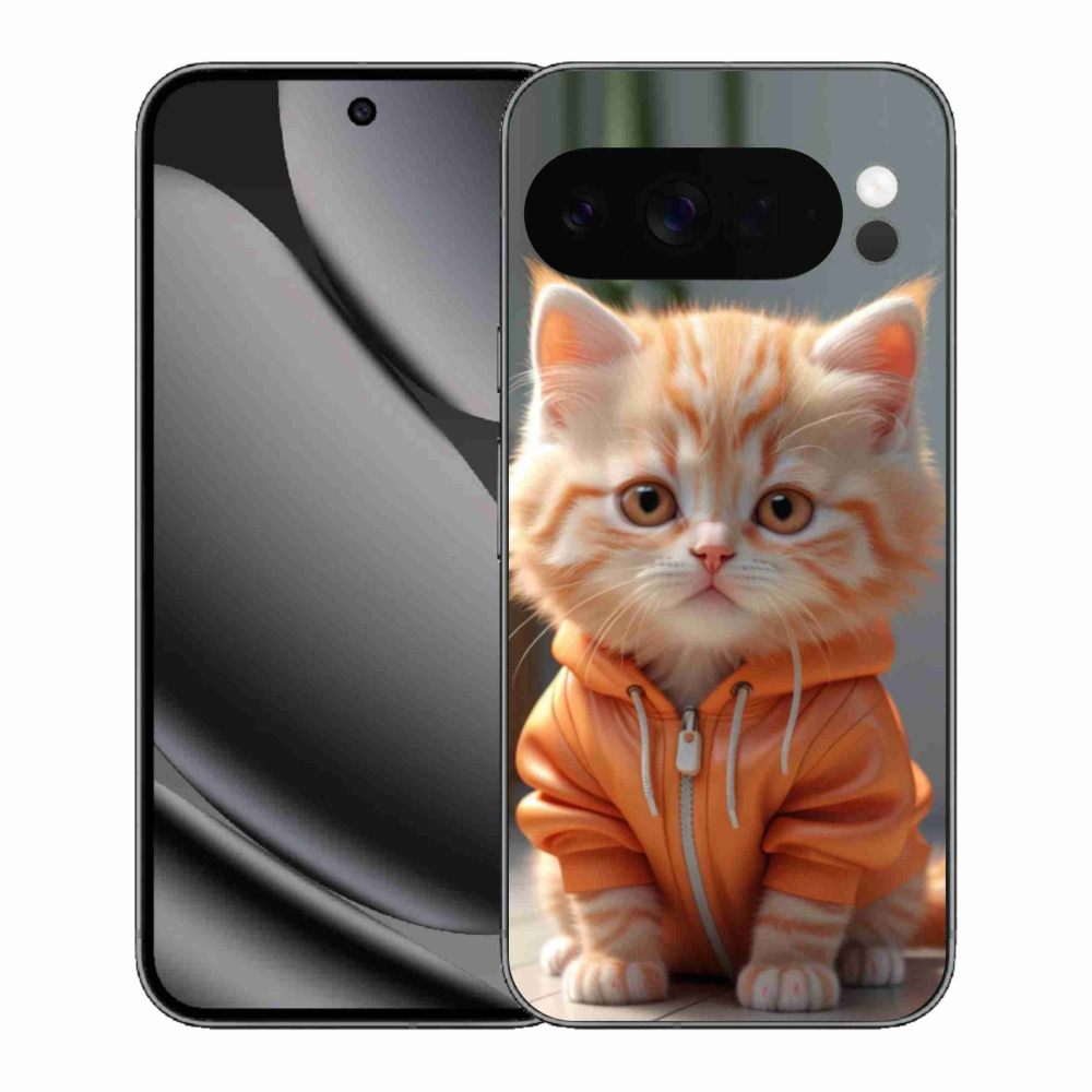 Gelový kryt mmCase na Google Pixel 10 Pro XL - kotě v mikině