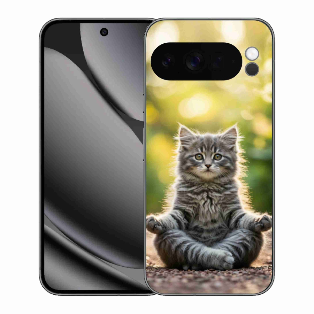 Gelový kryt mmCase na Google Pixel 10 Pro XL - meditující kotě