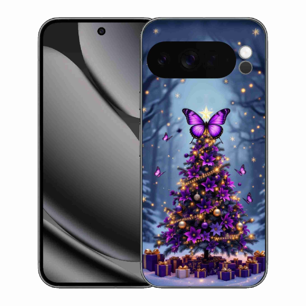 Gelový kryt mmCase na Google Pixel 10 Pro XL - motýlí vánoční stromek