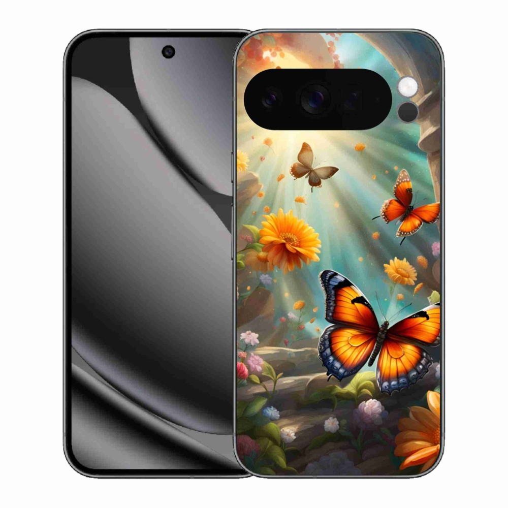 Gelový kryt mmCase na Google Pixel 10 Pro XL - motýlí zahrada 2