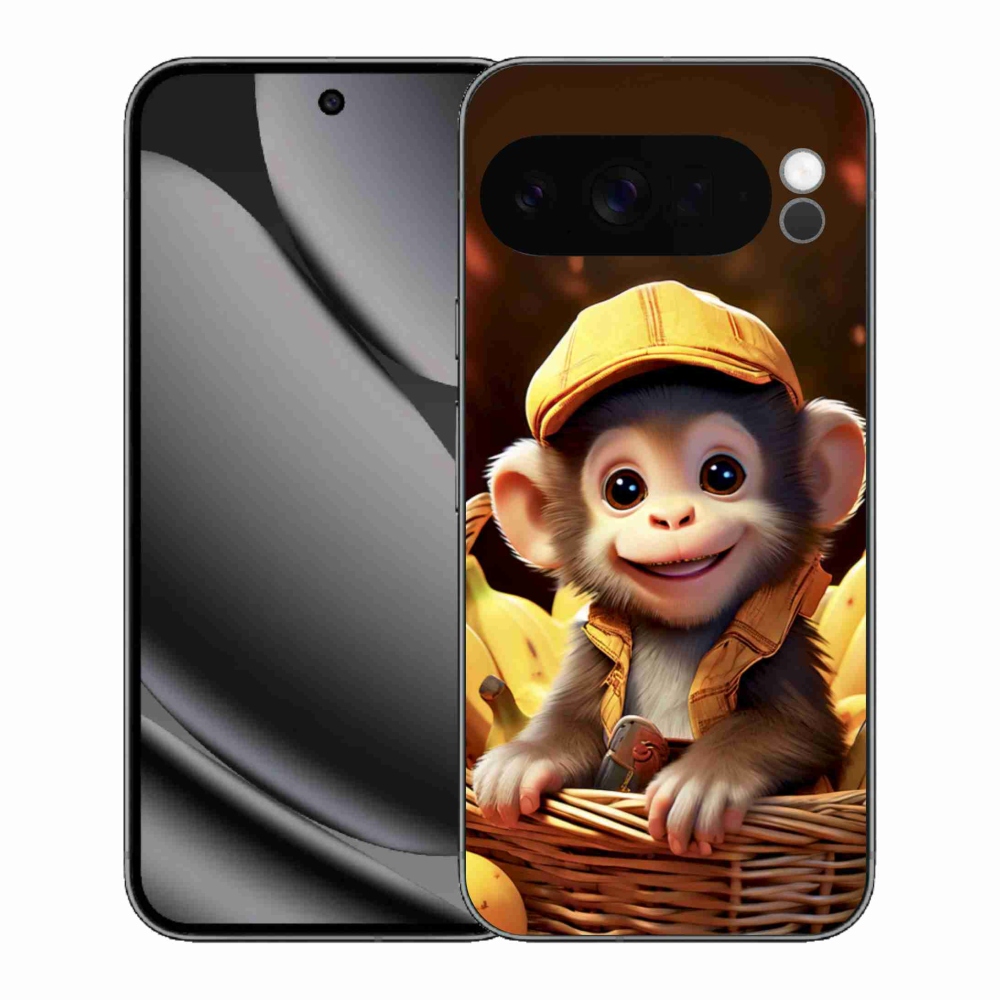 Gelový kryt mmCase na Google Pixel 10 Pro XL - opice v košíku