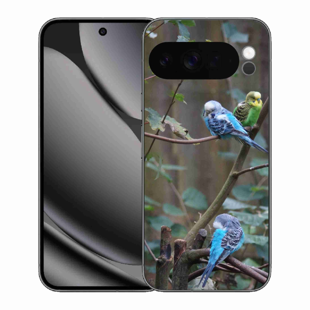 Gelový kryt mmCase na Google Pixel 10 Pro XL - papoušci na větvi