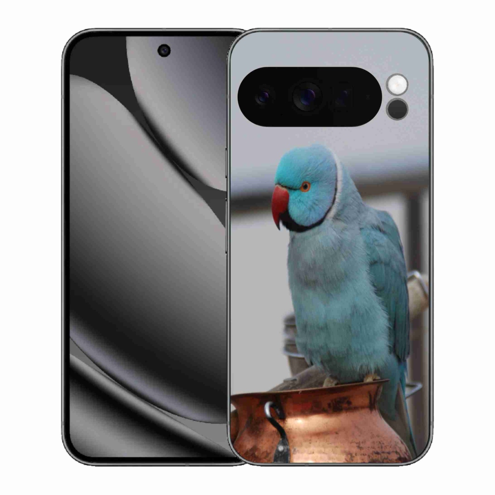 Gelový kryt mmCase na Google Pixel 10 Pro XL - papoušek alexandr modrý