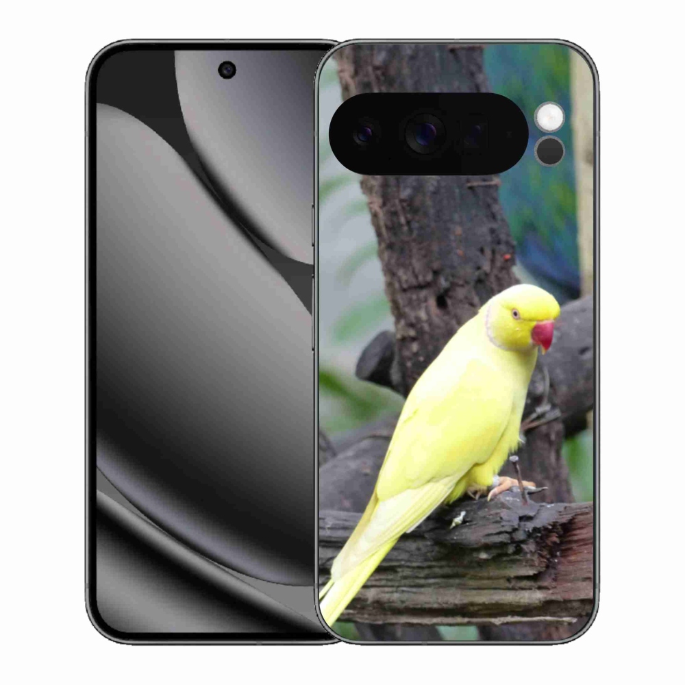 Gelový kryt mmCase na Google Pixel 10 Pro XL - papoušek alexandr žlutý