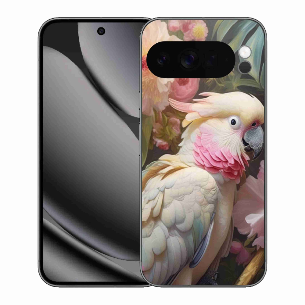 Gelový kryt mmCase na Google Pixel 10 Pro XL - papoušek kakadu růžový 2