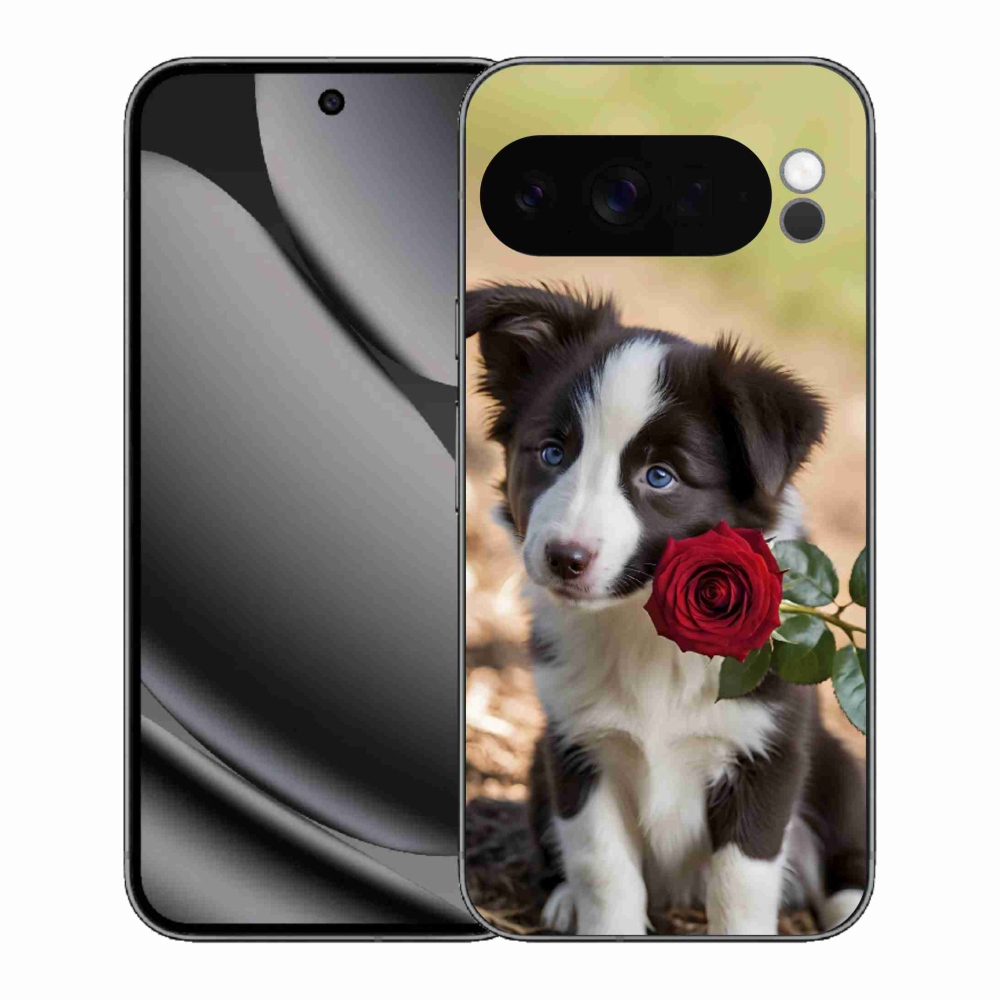 Gelový kryt mmCase na Google Pixel 10 Pro XL - roztomilá border kolie s růží