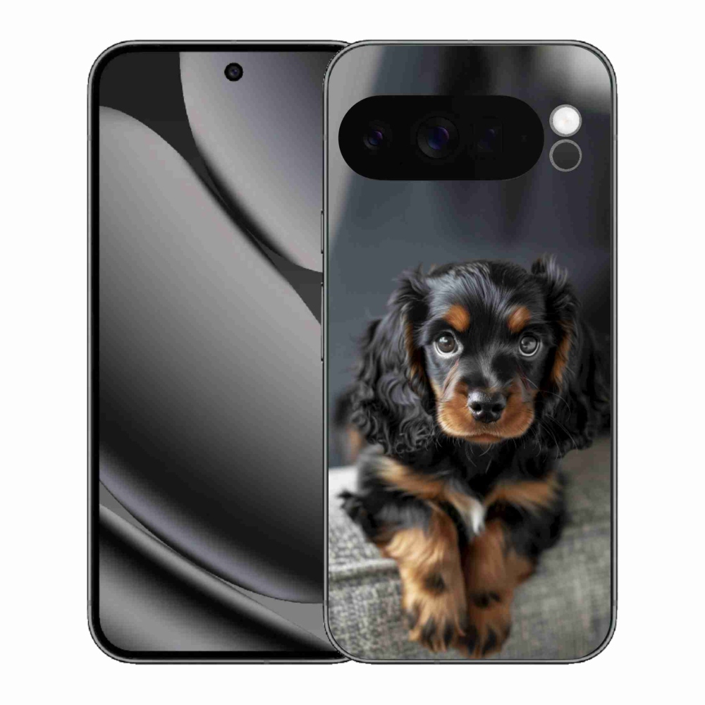 Gelový kryt mmCase na Google Pixel 10 Pro XL - roztomilý dlouhosrstý jezevčík