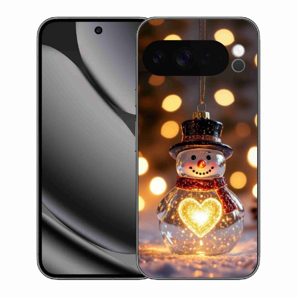 Gelový kryt mmCase na Google Pixel 10 Pro XL - svítící vánoční sněhulák
