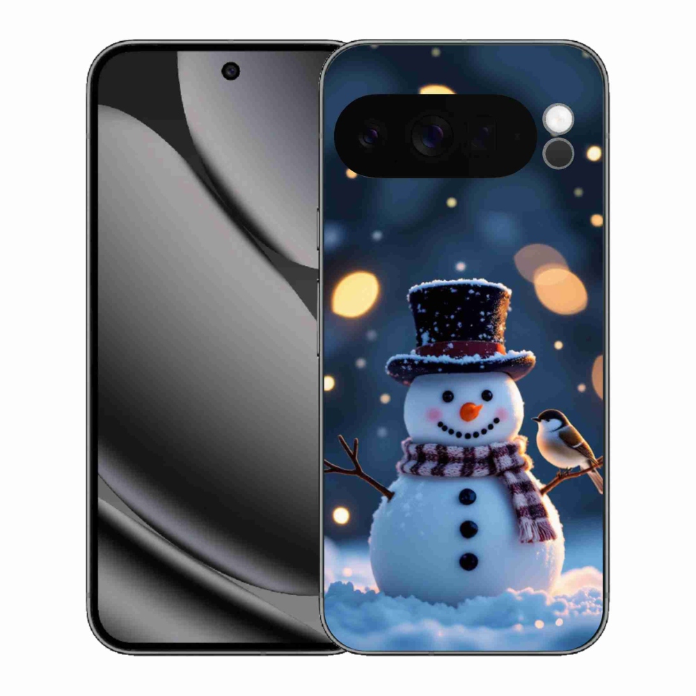Gelový kryt mmCase na Google Pixel 10 Pro XL - vánoční sněhulák