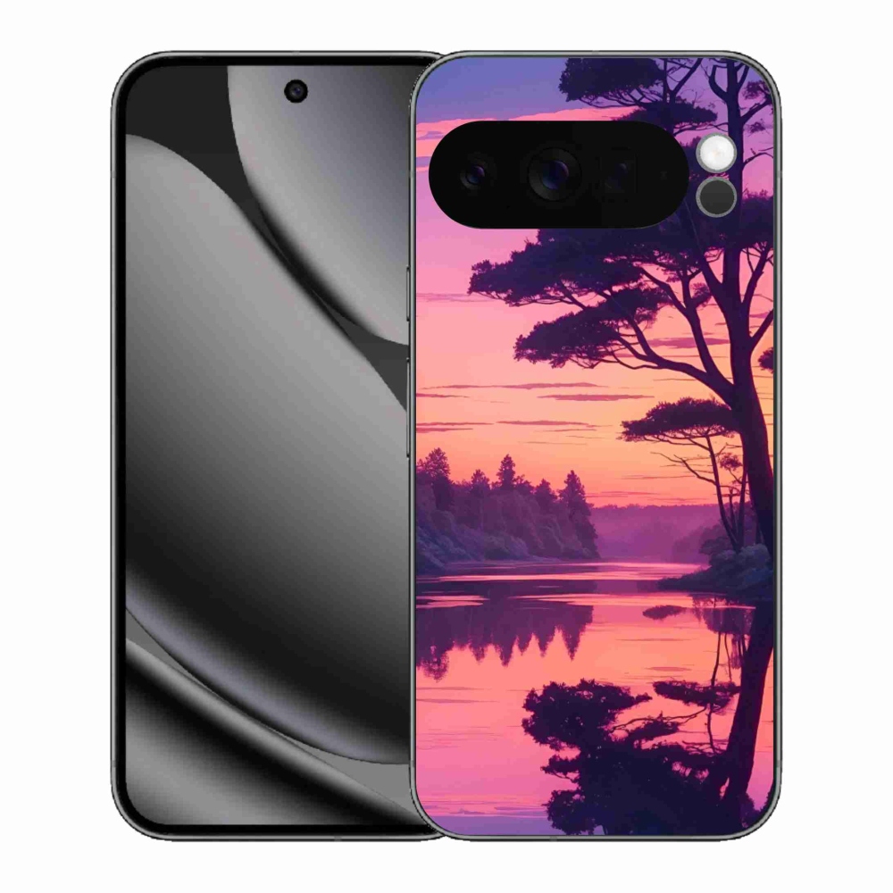 Gelový kryt mmCase na Google Pixel 10 Pro XL - západ slunce nad jezerem