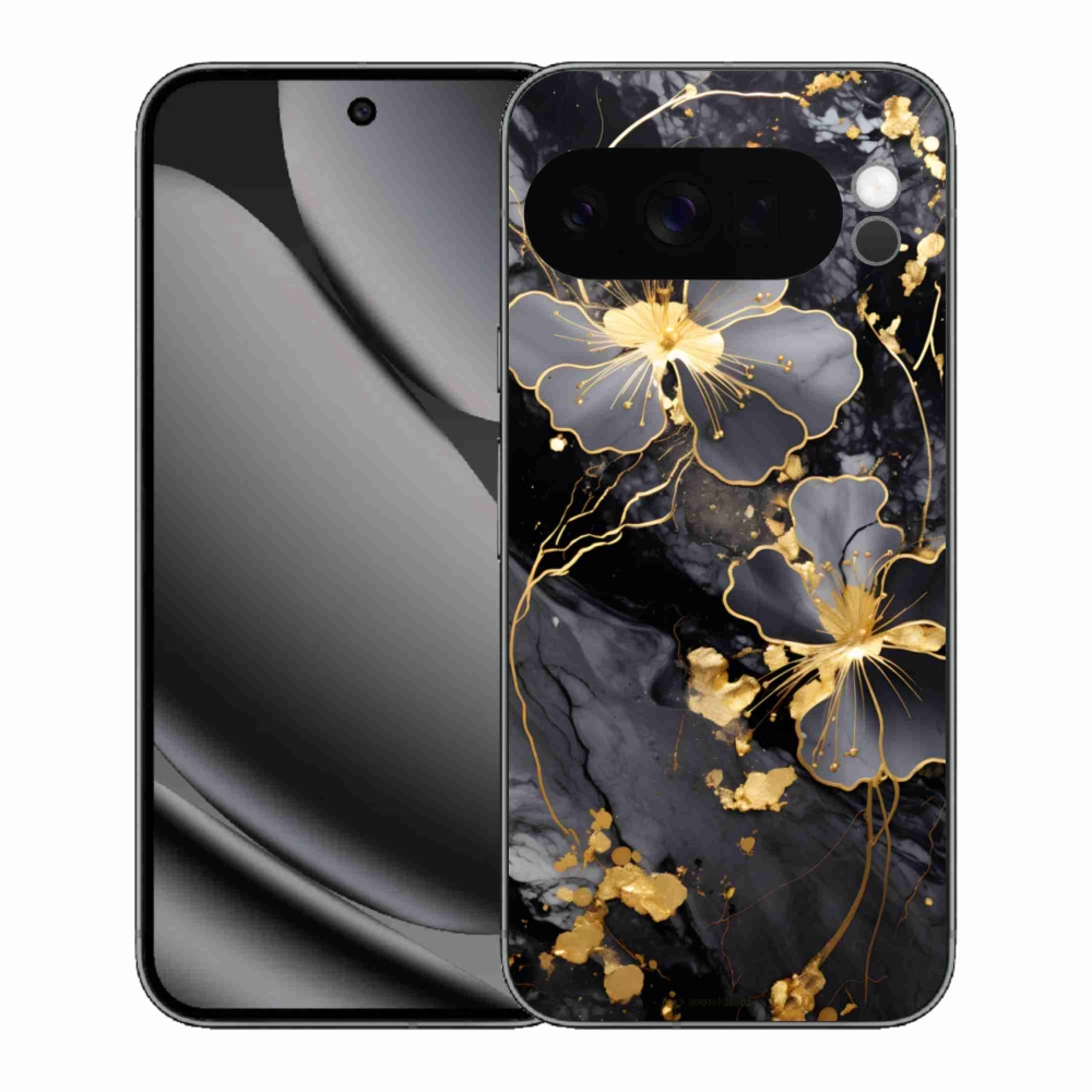 Gelový kryt mmCase na Google Pixel 10 Pro XL - zlaté květy