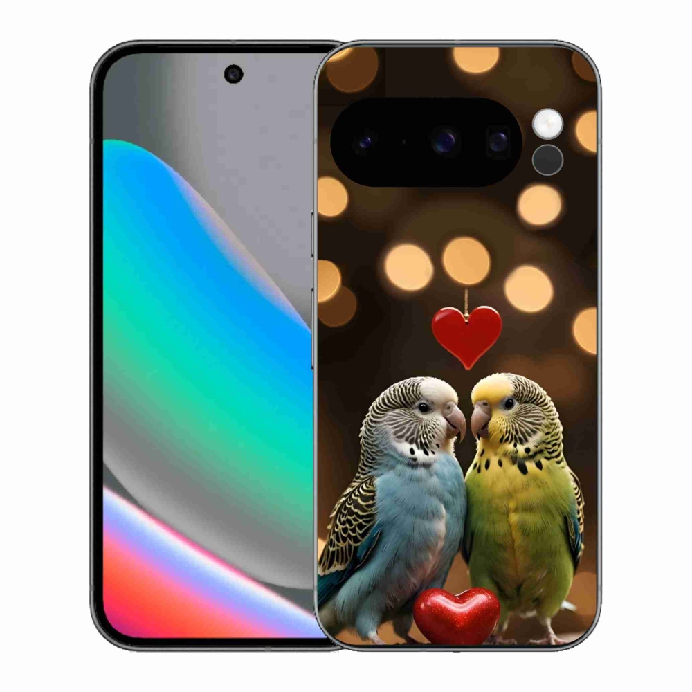 Gelový kryt mmCase na Google Pixel 10 Pro - zamilovaní papoušci