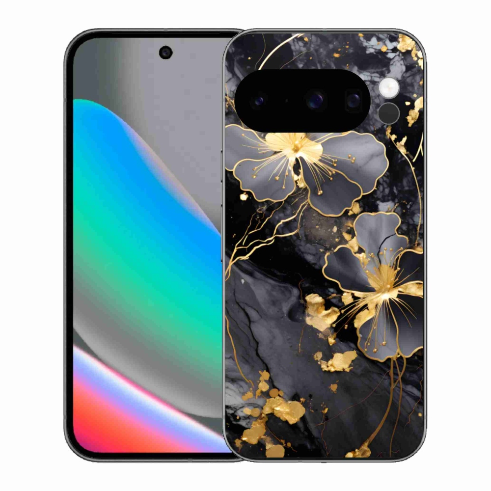 Gelový kryt mmCase na Google Pixel 10 Pro - zlaté květy