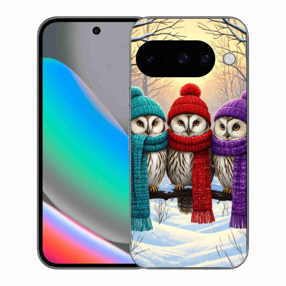 Gelový kryt mmCase na Google Pixel 10 - soví přátelé