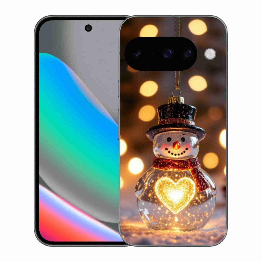 Gelový kryt mmCase na Google Pixel 10 - svítící vánoční sněhulák
