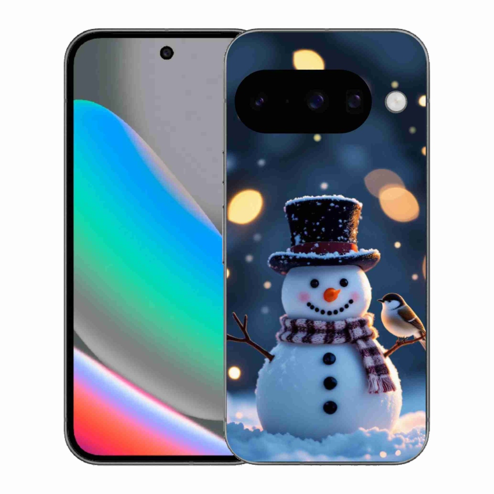 Gelový kryt mmCase na Google Pixel 10 - vánoční sněhulák