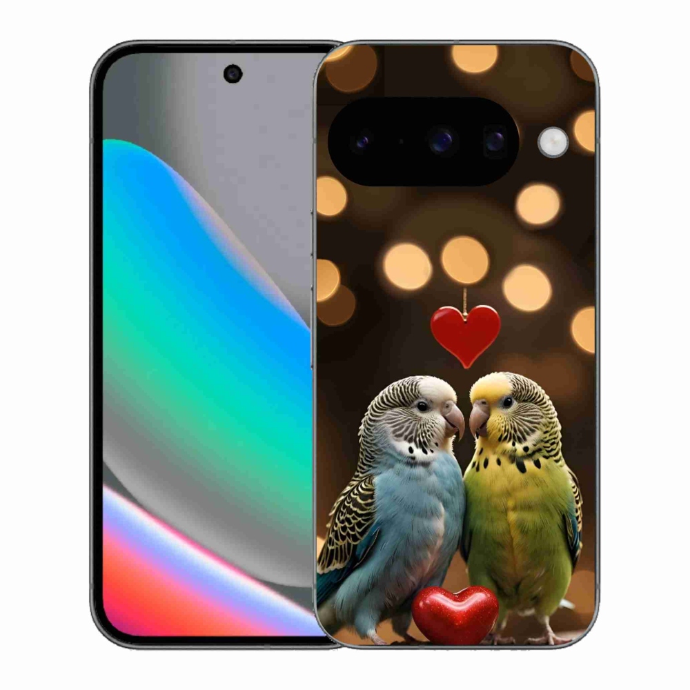 Gelový kryt mmCase na Google Pixel 10 - zamilovaní papoušci