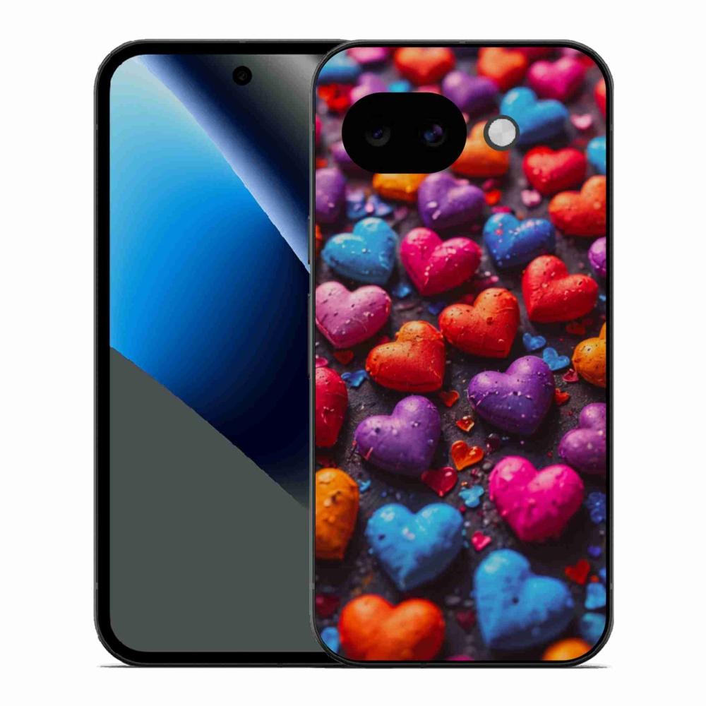 Gelový kryt mmCase na Google Pixel 10a - barevná srdce