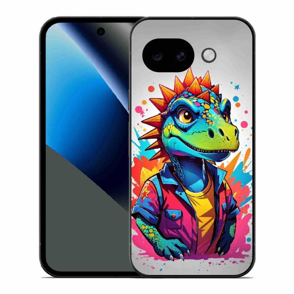 Gelový kryt mmCase na Google Pixel 10a - barevný dinosaurus