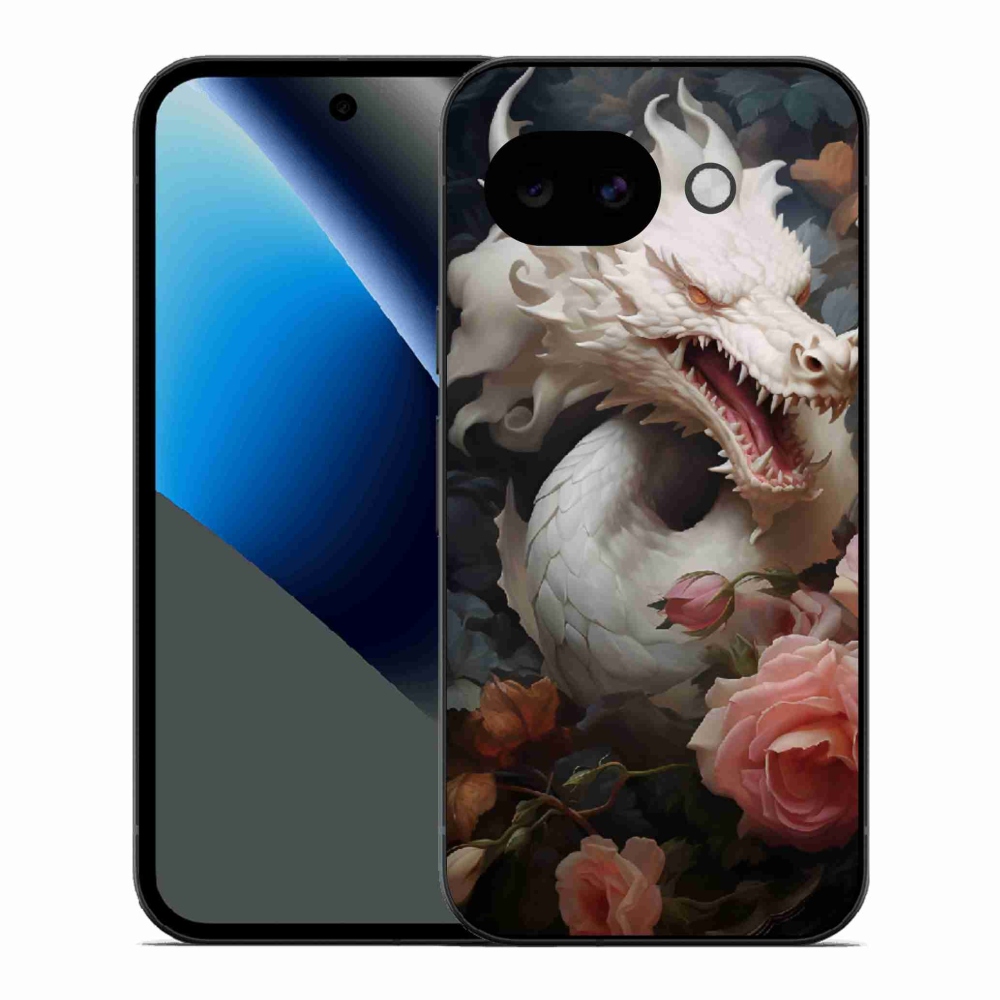Gelový kryt mmCase na Google Pixel 10a - bílý drak
