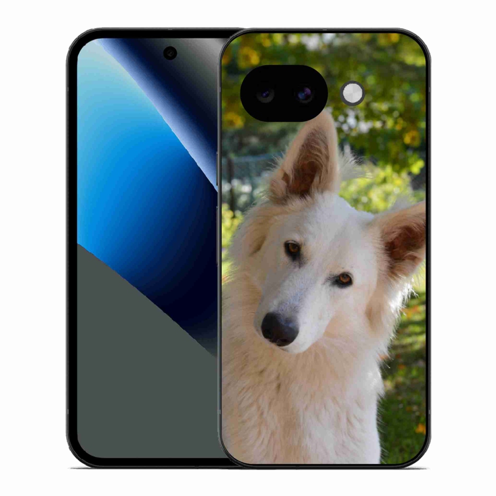 Gelový kryt mmCase na Google Pixel 10a - bílý švýcarský ovčák 1